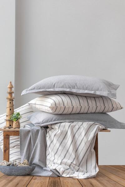 Cotton Box Natureforce Double Duvet Cover Set Unus Gray