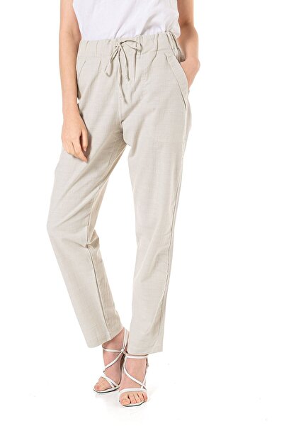 Heaven Ephesus Μπεζ λινό πανταλόν - 5020