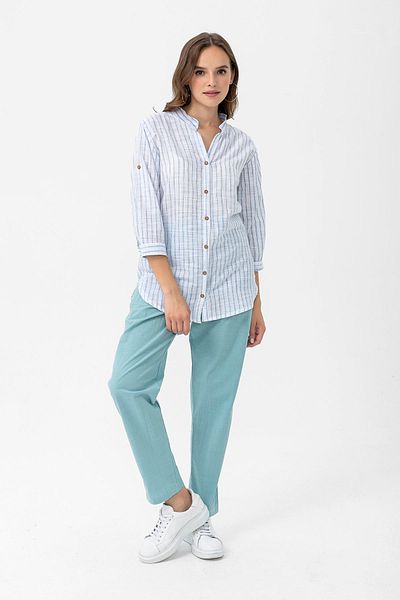 Heaven Ephesus Sky Blue Linen Pants -5020