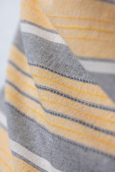 Cotton Box Natureforce Yarn-Dyed Single Duvet Cover Set Tribus Yellow