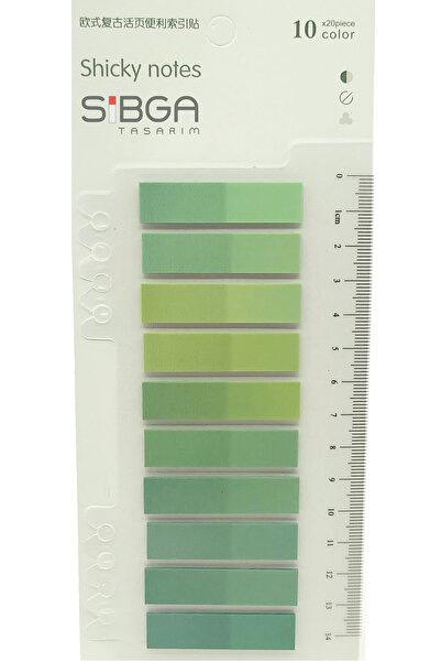 sibga tasarım Şeffaf Yeşil Renkli Postit Post-it Post It. Kitap Ayracı Ayraç Postit Sticker Not Kağıdı