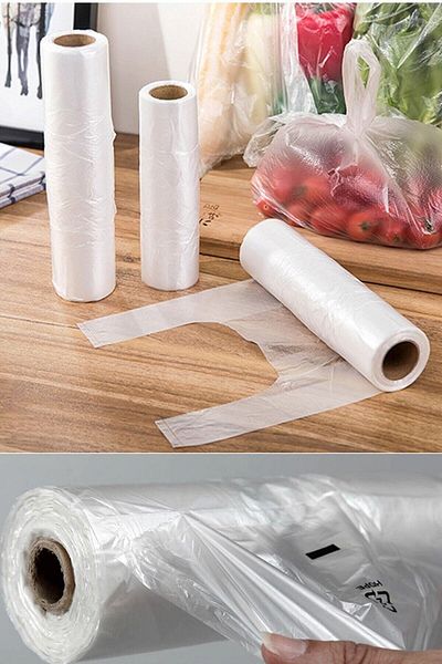 Mçb Group 1000 Pieces Rolled Bag Grease Bag Medium Size Fruit Vegetable Grocery Bag White Rustle Bag