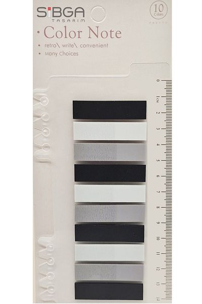 sibga tasarım Transparent Colored Post-It Note Paper - 200 Sheets Bookmark Sticker