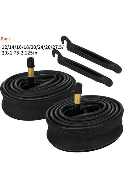 Choice 26" 32mm 1.75-2.125 2 Pcs 12/14/16/18/20/24/26/27.5/29x1.75-2.125in Bike Inner Tubes Butyl Rubber, 3