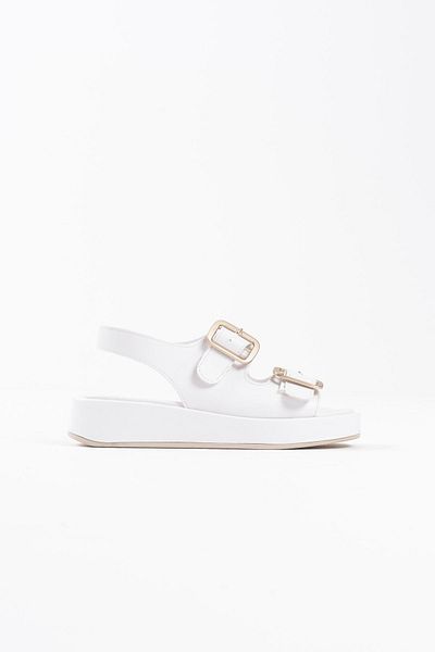 EMOYRA Shery White Skin Sandals