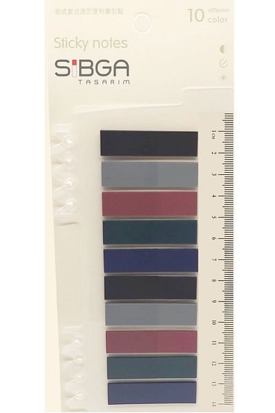 sibga tasarım Transparent Colored Post-It Note Paper - 200 Sheets Bookmark Sticker