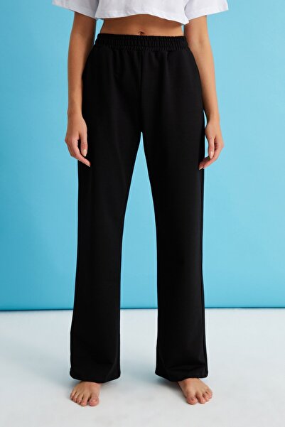 Curly Μαύρο φαρδύ παντελόνι