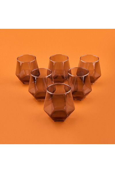 MATMEL Harper 6-Piece Glass Cup - Smoked - 320 ml