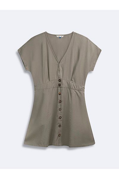 Ltb Green Dress with Basic Buttons