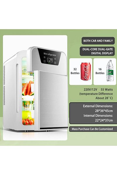 COOYA 20L Portable Mini Fridge Cooler, Convenient, Lightweight, Refrigerator for Food, Drinks, Makeup