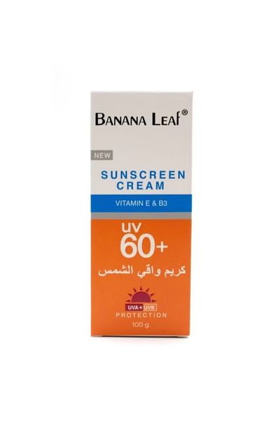 Banana Leaf Banana Leaf Sunscreen Cream with Vitamin E & B3, SPF 60+, 50g