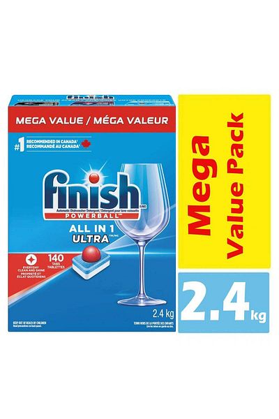 Finish 140-Piece Powerball Automatic Dishwasher Detergent Descaler All in 1 Ultra Powerful Clean Tab