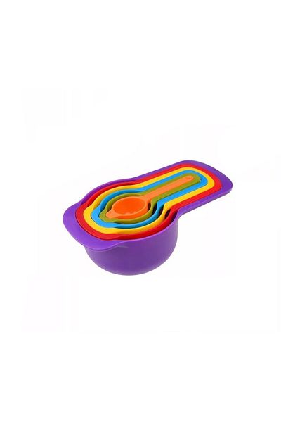 zola Set of 6 measuring cups, plastic, multicoloured, different sizes