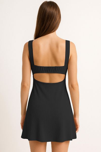 World Fashion Trends Gathered Square Neck Mini Dress Jt7076