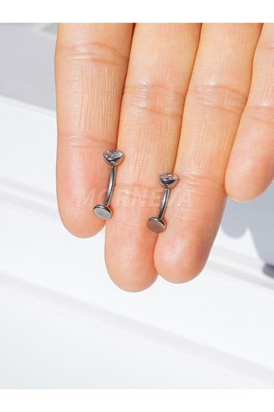 MORNEVA Titanium Oval Stone Flying Navel Belly Piercing