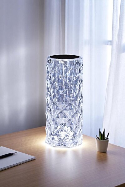 Mirilliahome RGB Kristal Görünümlü Dokunmatik Şarjlı Masa Lambası – Renkli Iş...