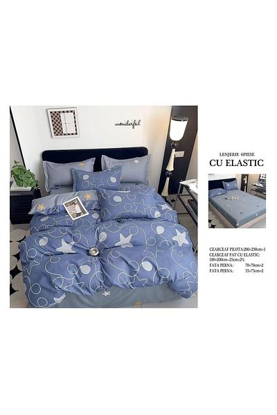 CHIRASO CHIRASO Finet Bedding Set, 6 Pieces, Double Bed, Sheet 180x200, Duvet Cover 200x230, 4 Pillowcases