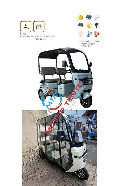 motor tente market mtm Volta VM5 NEO 3 Tekerli Motor Yağmurluk Brandası