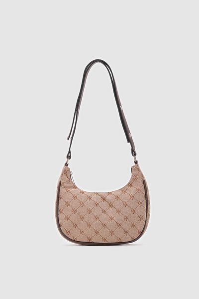 Shule Bags Τσάντα Westa Jacquard Baguette Μπεζ