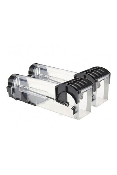 OEM Set 2 capcane pentru soareci, plastic, 32x8,5x8,5 cm, non-toxic, reutilizabila, negru/transparent