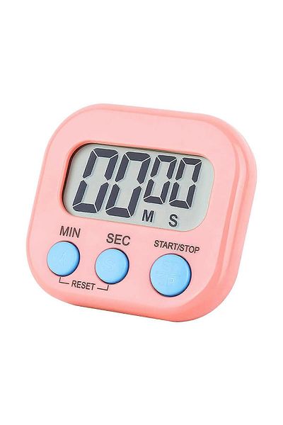 zola Kitchen timer, with LCD display, plastic, 7 x 6 cm, pink