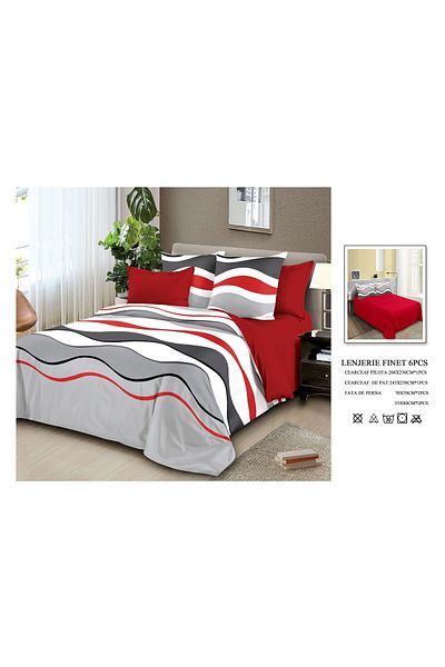 CHIRASO CHIRASO Finet Bedding Set, 6 Pieces, 2 Persons, Sheet 245x250, Quilt 200x230, 4 Pillowcases, Print