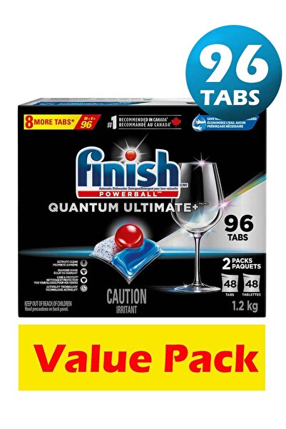Finish منظف غسالة الأطباق الأوتوماتيكية كوانتم ألتيميت، 96 قطعة