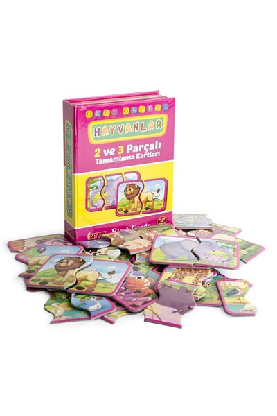 MATMEL DIY Toy Preschool Animals 2 and 3 Piece Completion Cards 1 Piece