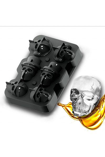 Techomey ice cube tray, silicone, black, 15.5 x 10.5 x 4.5 cm
