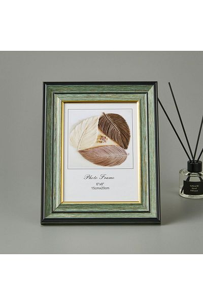 İpek Silk Photo Frame - Green / Gold - 15X20 cm