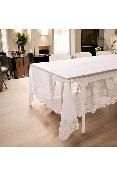 ASPARTAM Lace Tablecloth - White - 175X300 cm