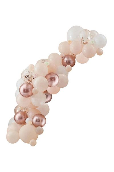 Ginger Ray Floral Peach Confetti Balloon Arch - Elegant Peach and Floral Balloon Arch Kit Ideal for