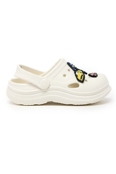 R&B Cream Jibbitz Slingback Clogs
