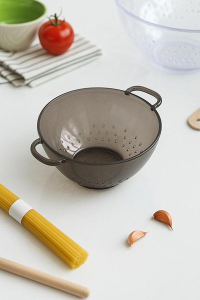 EWs Acrylic Smoked Mini Rice Strainer & Pulses Strainer (3 Water Cup Sized)