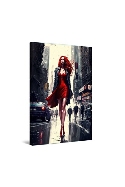 startonight Tablou DualView Startonight Femeie Roscata in Orasul Pacatelor, luminos in intuneric, 80 x 120 cm