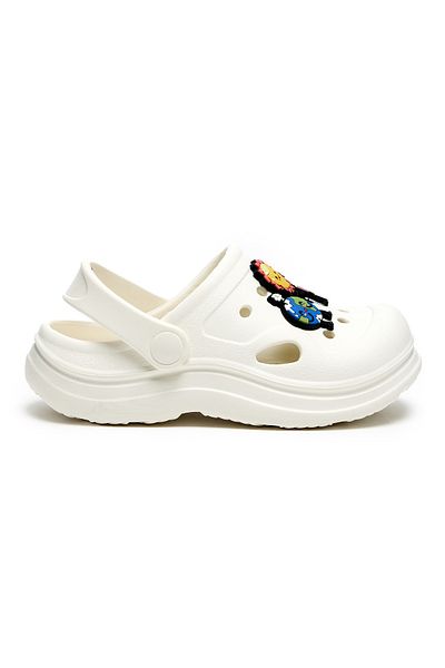 R&B Cream Jibbitz Slingback Clogs