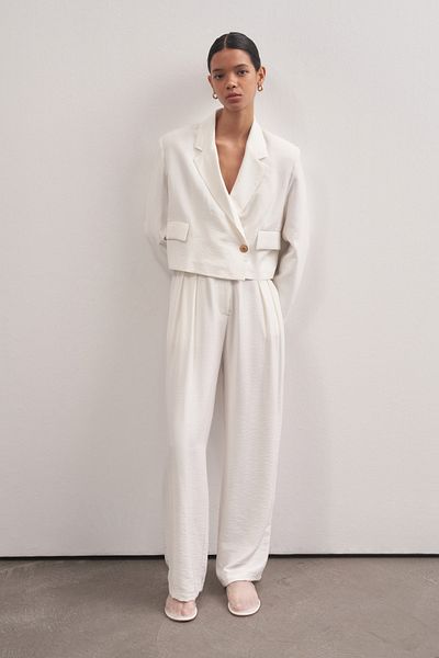 mathilda store Women's White Wide Leg Palazzo Pants
