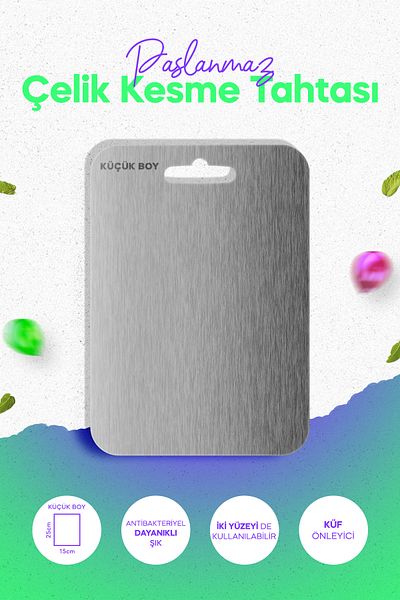 SUWAL Stainless Steel Cutting Board – Hygienic, Durable, Dishwasher Safe 15 X 25