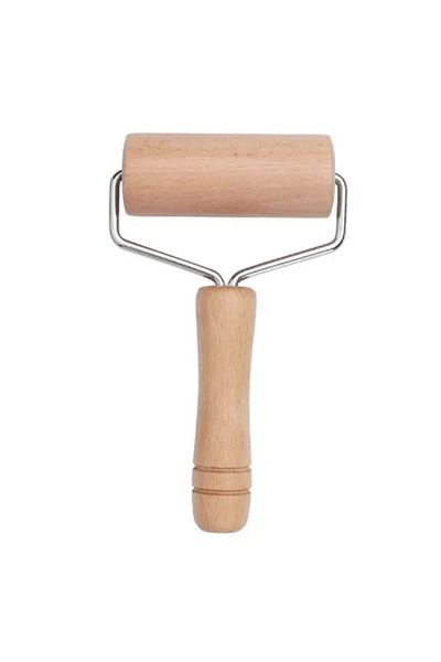 PUFO Practical Pufo Pasta wooden rolling pin with handle for rolling out dough, pizza or donuts