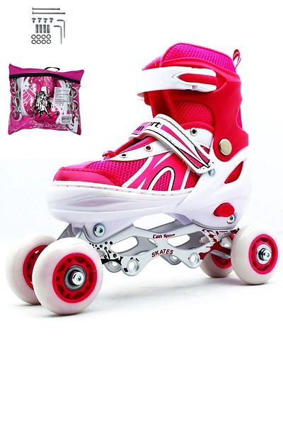 MUBX Children's Skating Practice Skates 2+2, 2+1 Adjustable Wheel and Numbered Beginner Skates
