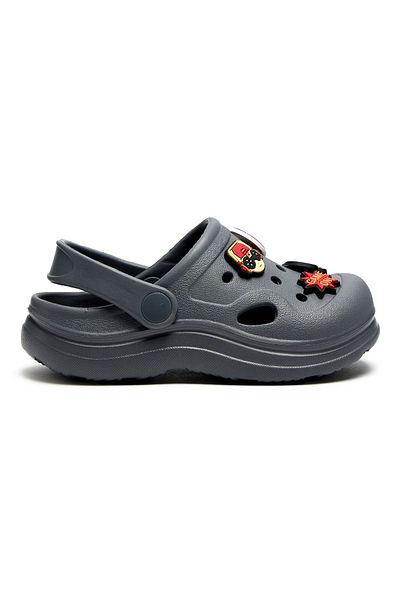 R&B Gray Jibbitz Slingback Clogs