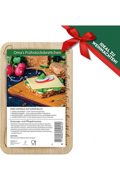 Liebspecht® Liebspecht® breakfast tray, wood, natural, 226 x 146 x 10 mm