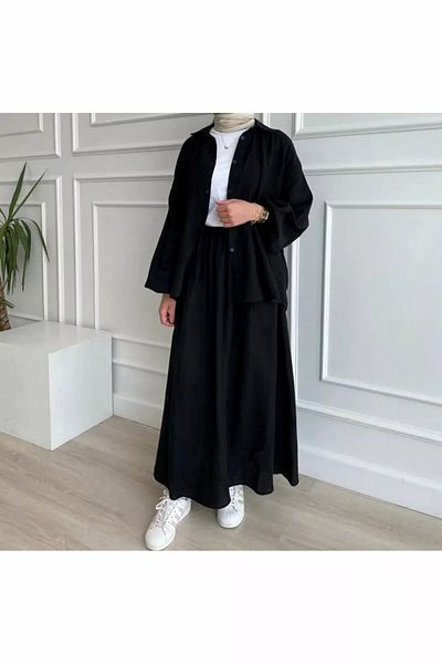 FERHEL Muslin Shirt and Skirt Set