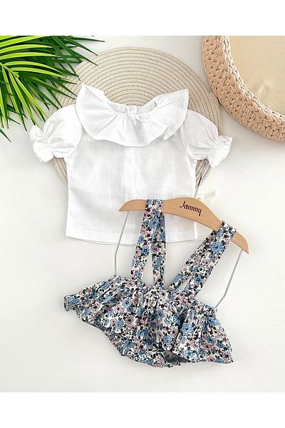 Jammybaby COPY - مجموعة ملابس وقمصان للفتيات الصغيرات من القطن بنسبة 100% من Luisa - أزرق