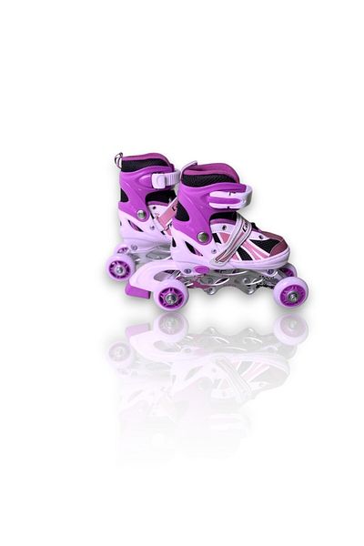 MUBX Children's Skating Practice Skates 2+2, 2+1 Adjustable Wheel and Numbered Beginner Skates