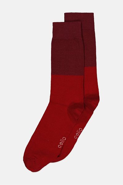 CELIO Men 1 Pair Two-tone High Socks, Red