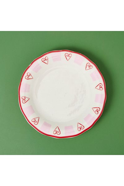 MATMEL Love Serving Plate - Pink / White - 27 cm