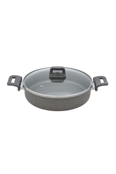 Mehtap Granite Carniyarık Pot - Gray - 28 cm