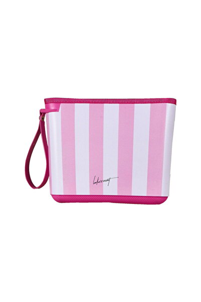 MATMEL Cosmetic and Makeup Bag - Pink / White - 21 cm