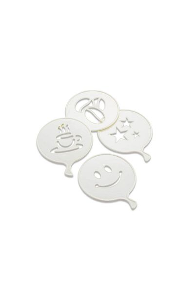 STOREMAX Mu-Artshop 4 Pcs Decoration Stencil Plastic Coffee Cup - Star - Smiling Face - Clown Tnca 871